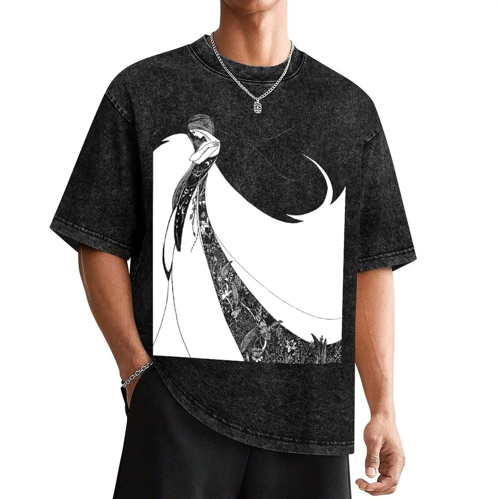 

Enhanced Aubrey Beardsley La Ballerina (c.1983) on Black T-Shirt Personalized t-shirt summer clothes custom t shirt shirts men