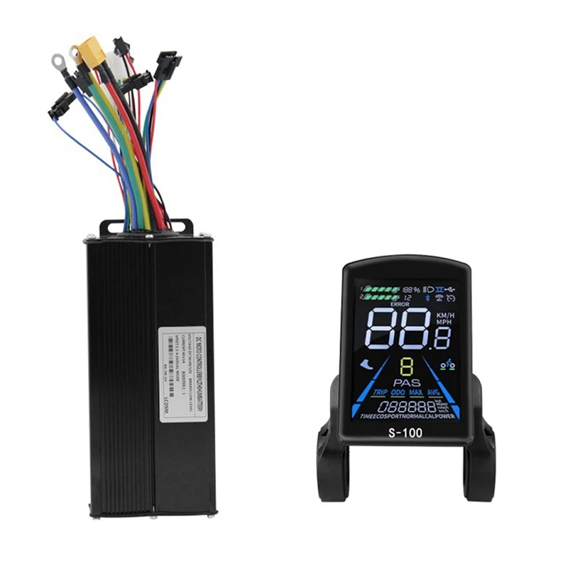 S-100 Electric Bike Display Meter 40A 36V/48V/52V Sine Wave Controller Kit For Scooter E-Bike Modification Accessories