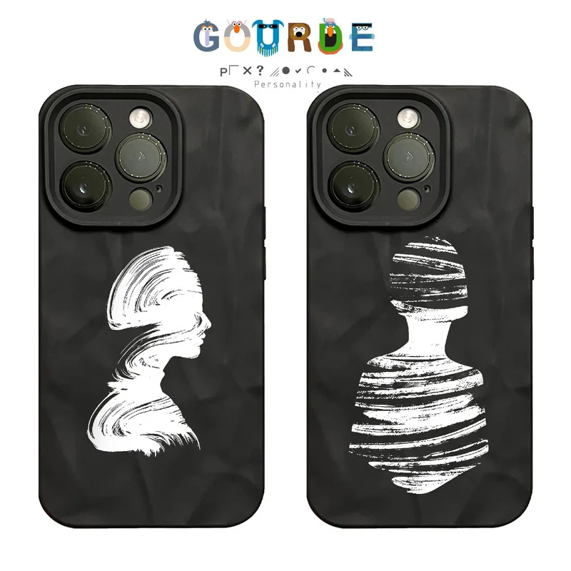 Gourde Simple Aesthetic Casing Artistic Couple Phone Case for Iphone 16 15 14 12 13 11 Pro Max IP 7 8 Plus Iphon X XS XR Xs Max