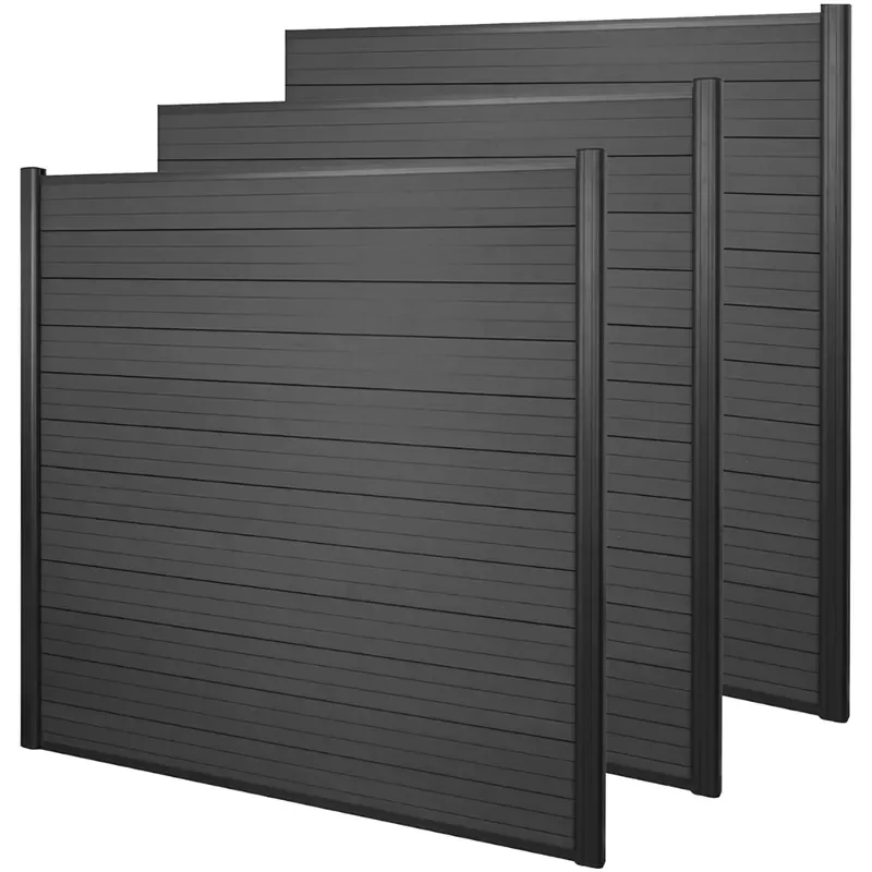 Wood Plastic Composite WPC Privacy Fence Panels Waterproof UV Resistant Outdoor Garden Backyard Fence