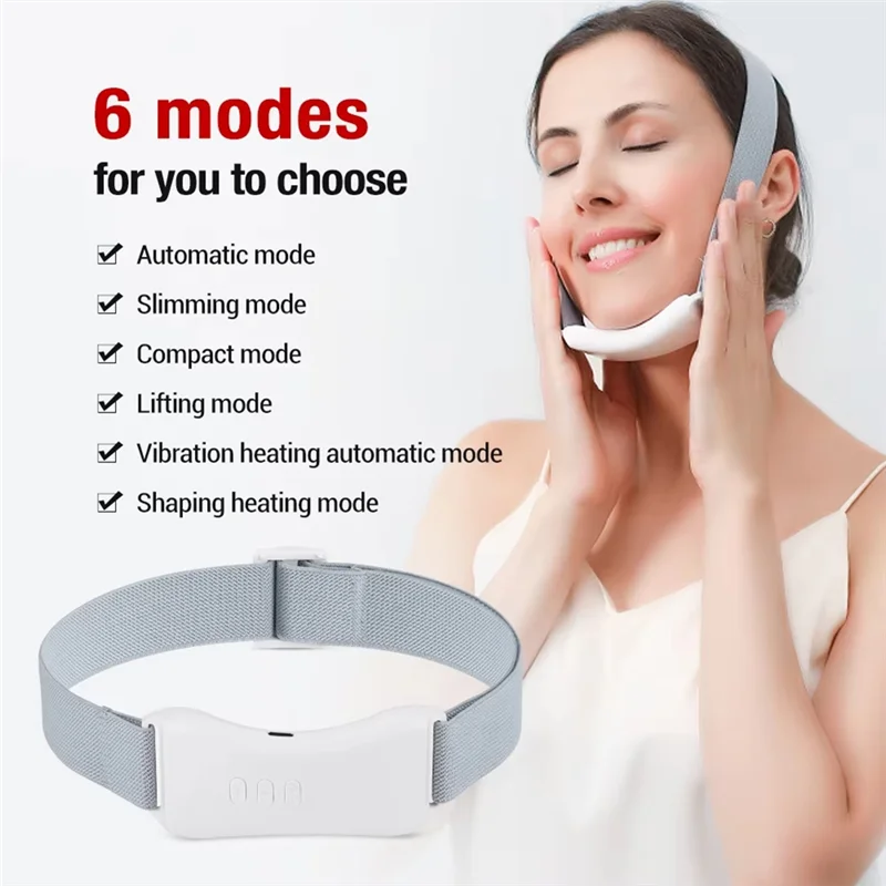 B15C V-Shaped Face Slimming Device Chin Face Massager Vibrating Belt Heat Compress For Personal Care