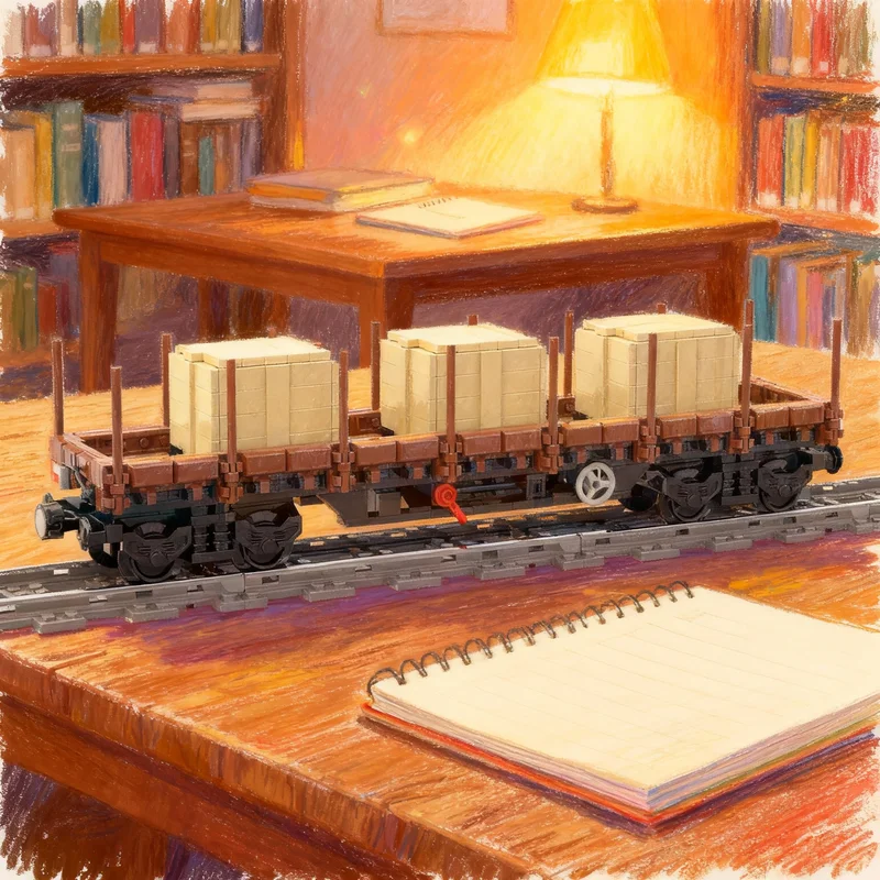 

700 деталей MOC: Грузовой вагон-платформа для поезда, модель из строительных блоков, рождественский подарок, архитектурный конструктор, креативная игрушка для самостоятельной сборки