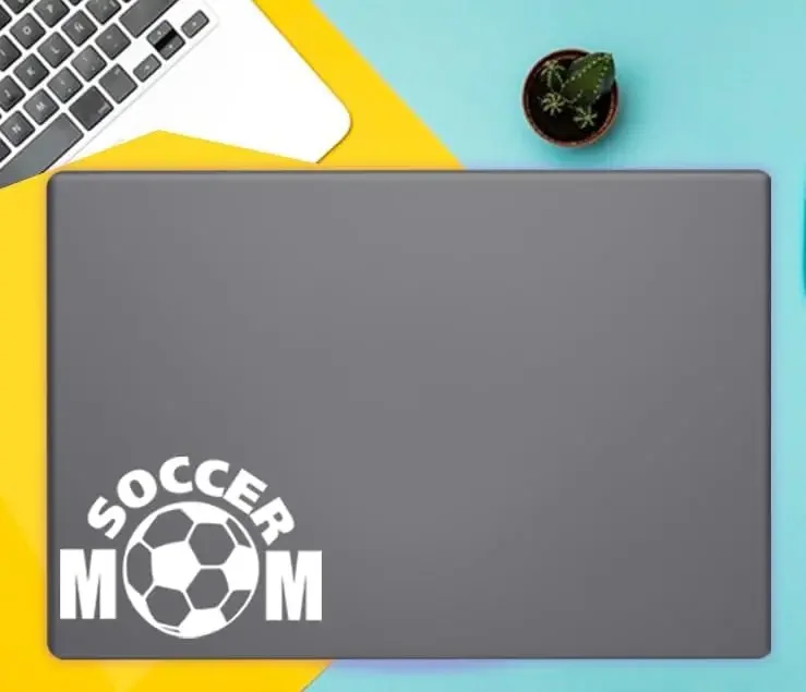 

1PC White Vinyl Soccer Mom Sticker Indoor Outdoor Decorative Decal for Water Bottles Car Truck Window Laptop Helmet