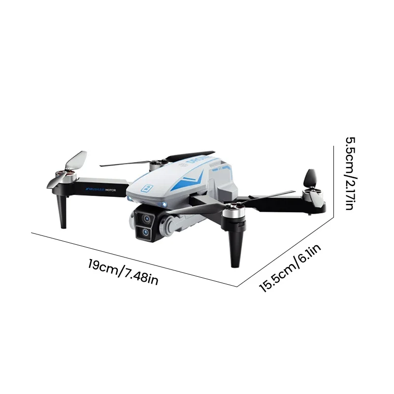 Drone rc sem escova com câmera dupla fluxo óptico dobrável quadcopter brinquedos 2.4g controle de tela wifi uav fpv fotografia aérea