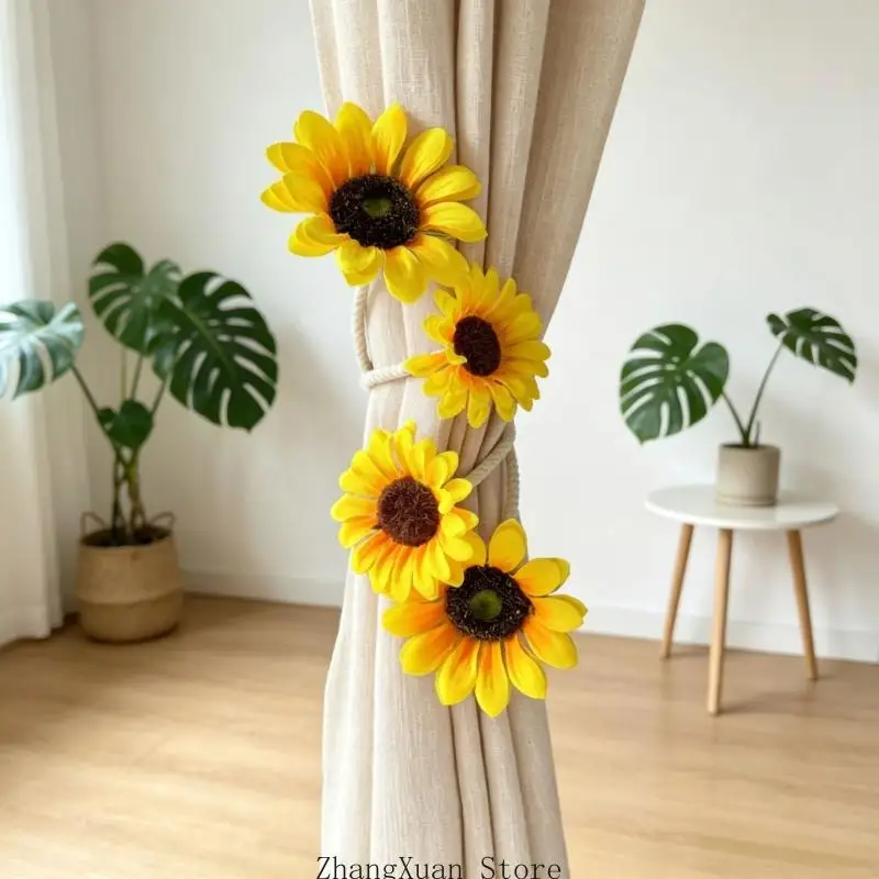 Wrap Around Sunflowers Curtain Tie for Home Window Drape Styling Decors 3XUF – Detail 10