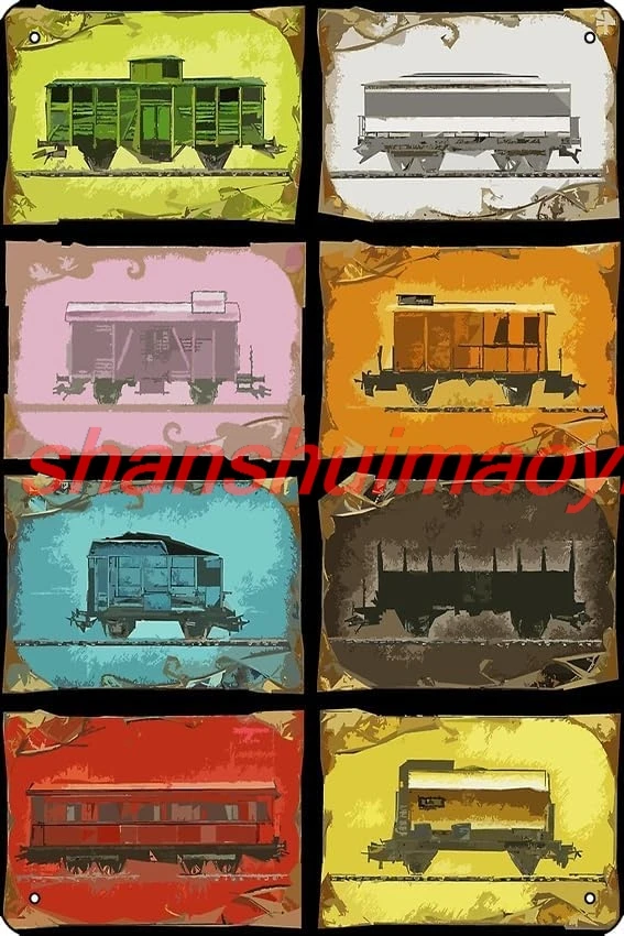 Ticket to Ride: The Trains: on Black Poster Metal Tin Sign 12 X 8 Inch Funny Man Cave Home Office Bar Decor sign