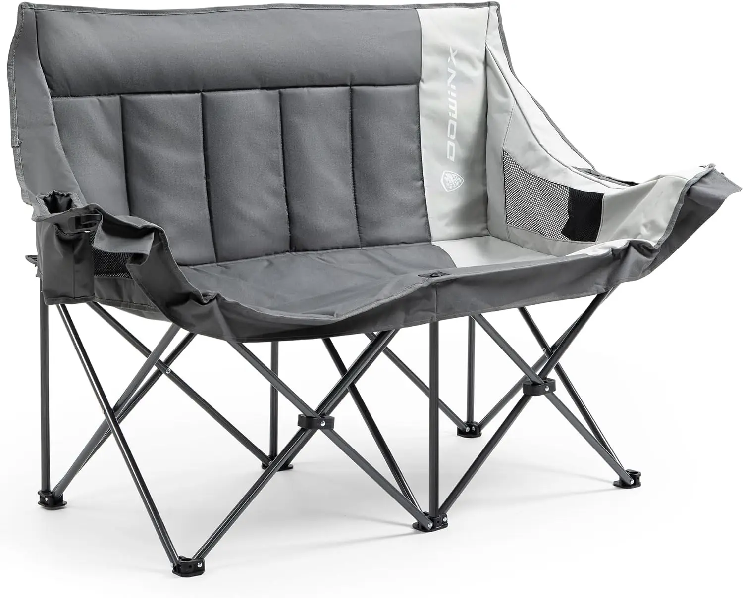 Double Camping Chair Portable Folding Outdoor Loveseat with Side Pockets, Lawn Chair Camping Couch for Beach/Outdoor/Pati