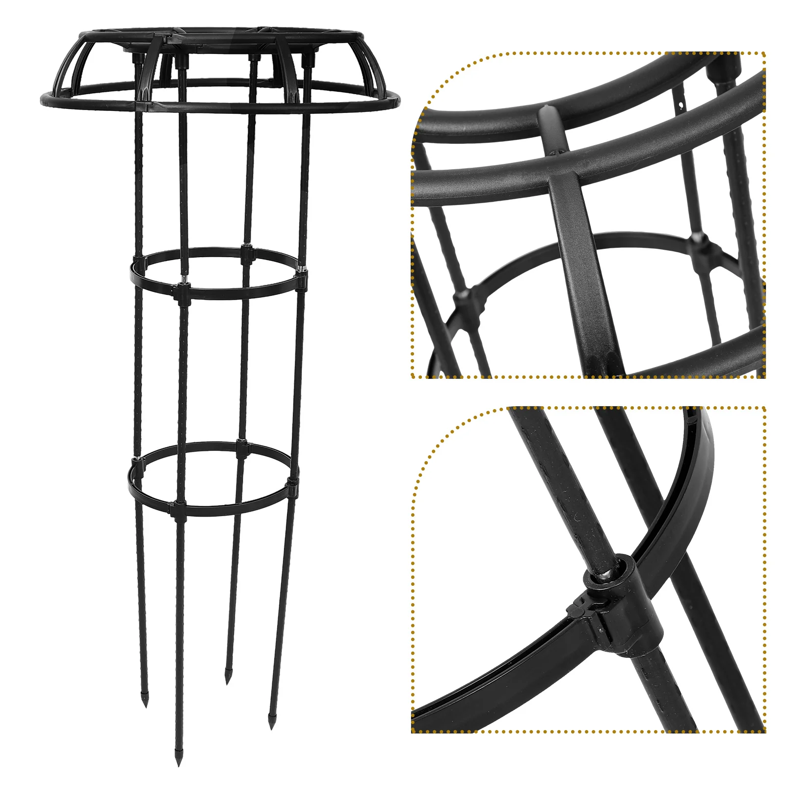 

Umbrella Shaped Plant Support Trellis Black Obelisk Climbing Rack for Potted Plants Decorative Garden Roses Strong Durable
