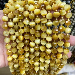 Natural 6x8mm Tiger eye Abacus Beads Polished Tiger eye Spacer Strand Beads For DIY Making Jewelry Accessory Bracelet Necklace