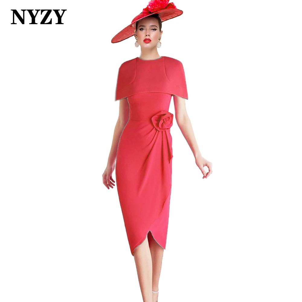 NYZY M418 Elegant Jersey 2-piece Mother of the Bride Groom Dresses with Coat Church Suits Wedding Party Gowns 2025 Custom Made