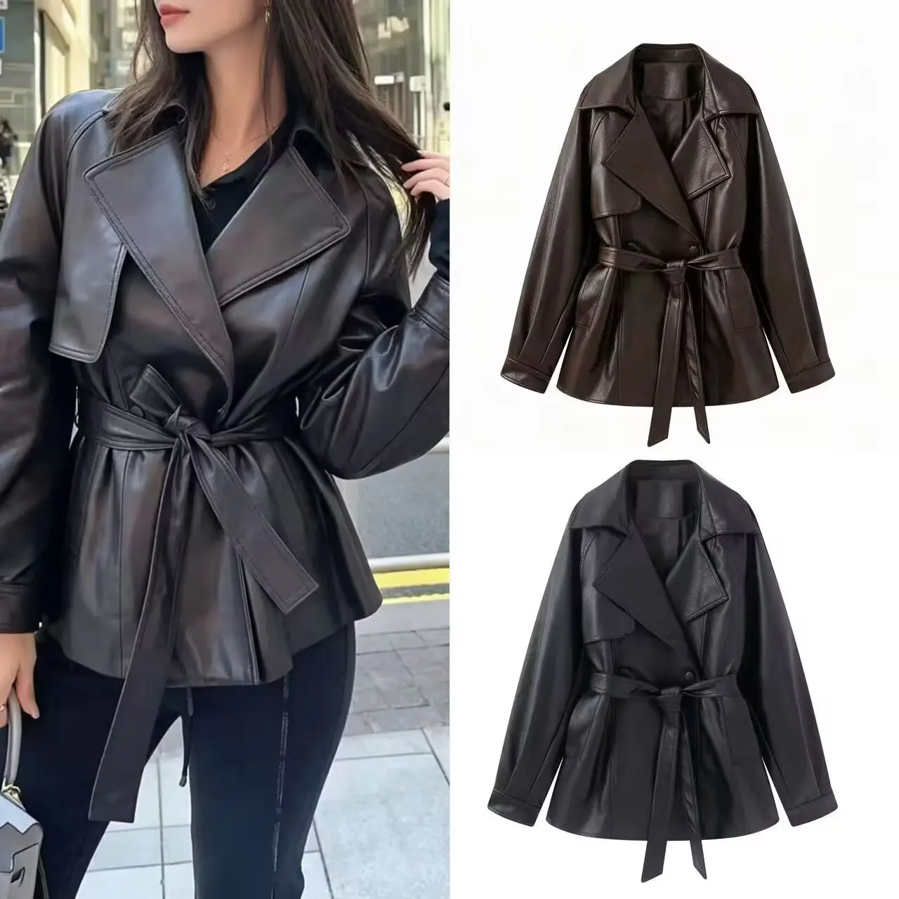 Fashionable Versatile Women's Suit Jacket Waist-Cinched Shirt Collar New Summer Outerwear Elegant Simple Design Polyester Fiber