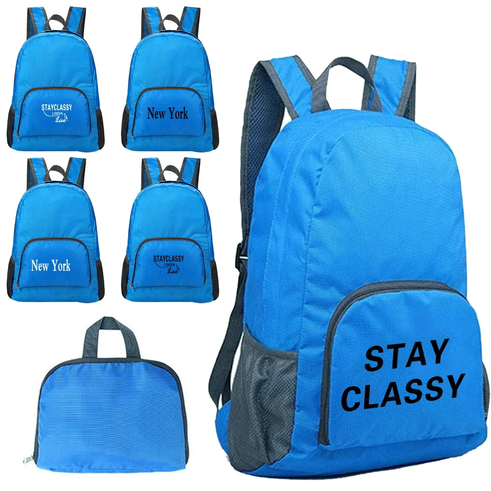 

Portable Folding Backpack New Walls Pattern Printing Folding Hiking Bag Ultra-light Outdoor Cycling Travel Backpack