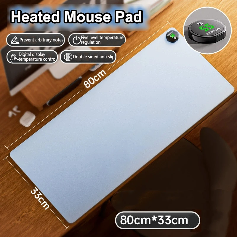 Warme Schreibtisch Pad Schreibtisch Hand Wärmer 5-Stufen Temperatur Control Beheizte Maus Pad Schreibtisch Mousepad Heizung Für Büro computer Tastatur