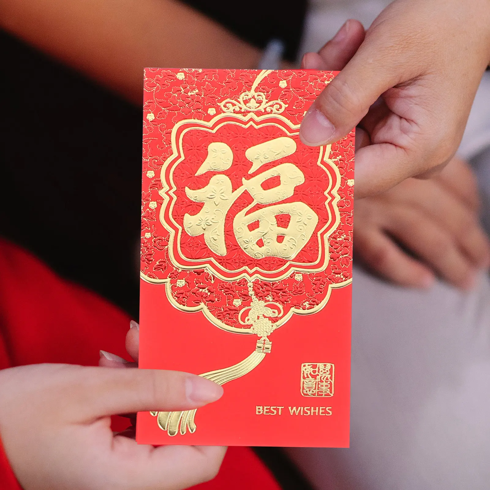 

6Pcs Red Envelopes Chinese Style Dragon Year Fu Design Lucky Red Packets for New Year Gift Giving Wedding Ceremony Festival