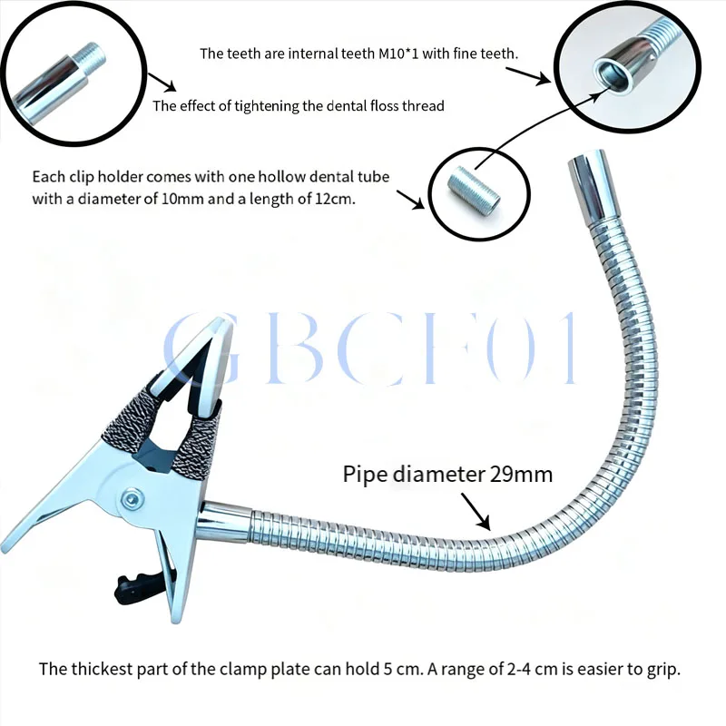 1Pcs 29-59mm  Gooseneck Pipe with Large Iron Clip Base Universal Setting Hose Work Clip For Desk Lamp/spotlight DIY Accessories