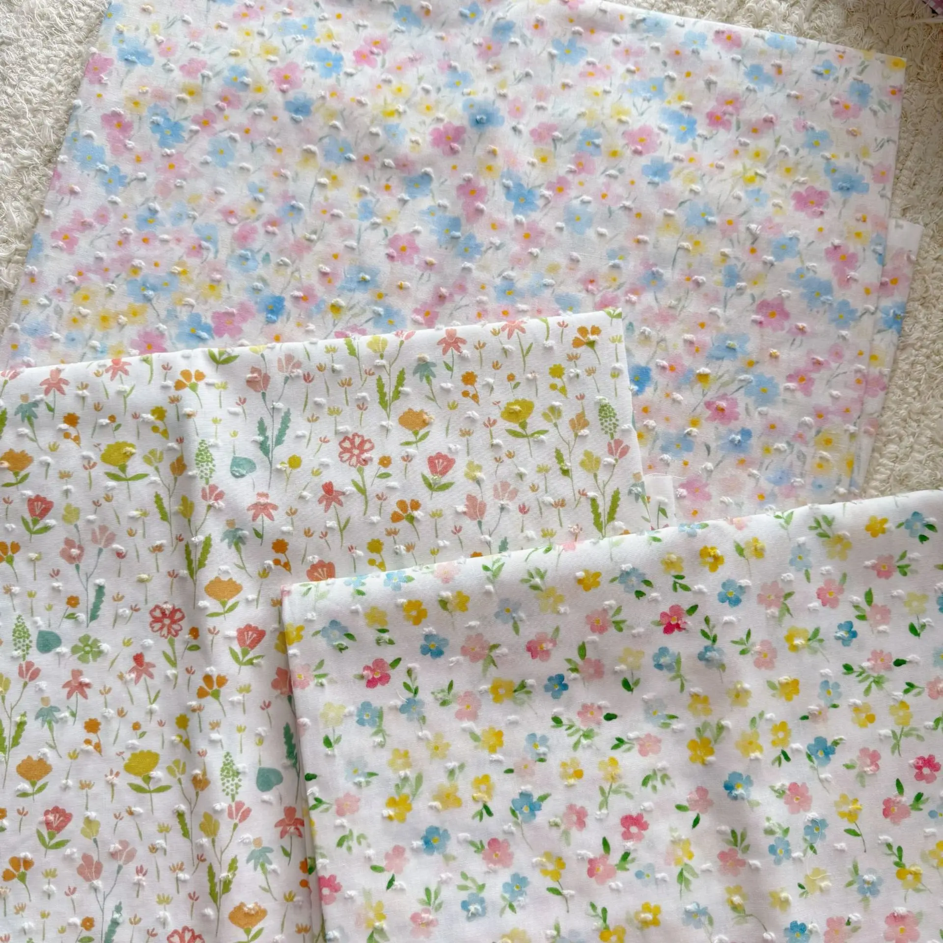 140x50 cm 40s Fiore tagliato in cotone pieno Stampa digitale Tessuto floreale fresco Primavera Estate Abito a canotta per donna e bambino