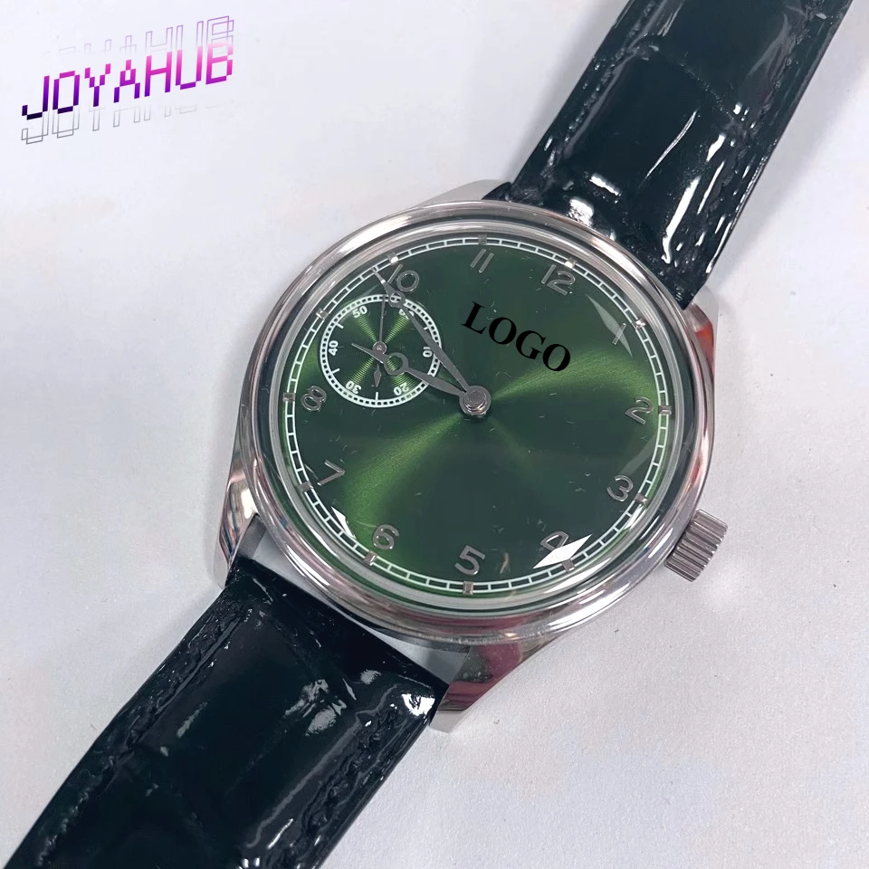 

Customized LOGO Elegant Retro Men's Manual Watch 42mm with ST3600 Series Manual Winding Movement Green Gold Flat Head Gift