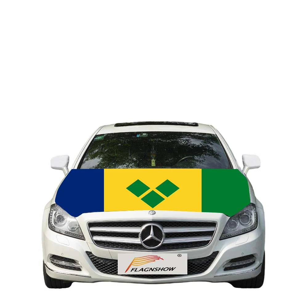 Flagnshow Free Size stretch fabric Saint Vincent and the Grenadines Flag car cover