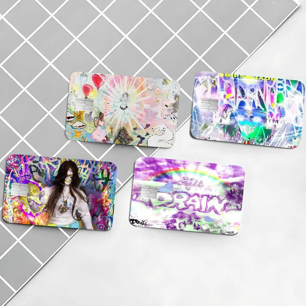 Bladee 333 Drain Gang IceDancer 2024 Anime Cartoon Skin Stickers Film Tape Case for Big Credit Debit Card Front Side
