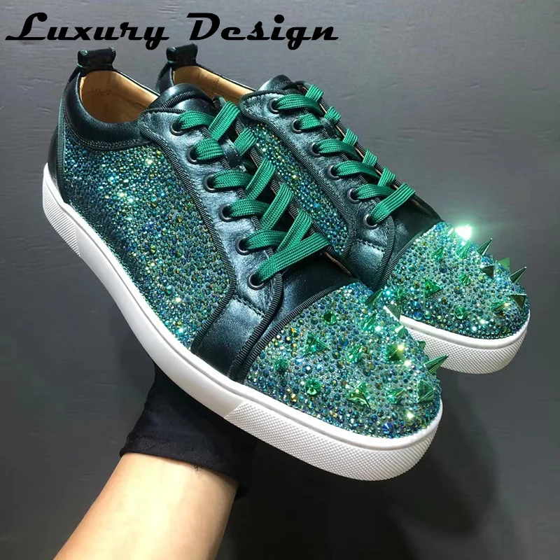 Genuine Leather Tennis Shoes Women Rivets Sneakers High Quality Men Flat Casual Shoes Running Shoes Luxury Brand Sneakers Unisex