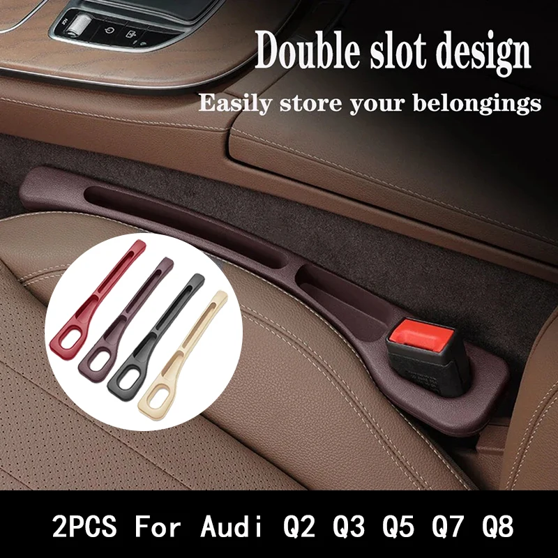 2Pcs For Audi Q2 Q3 Q5 Q7 Q8 Car Seat Gap Filler Between Seats Crevice Interior Decoration Accessories