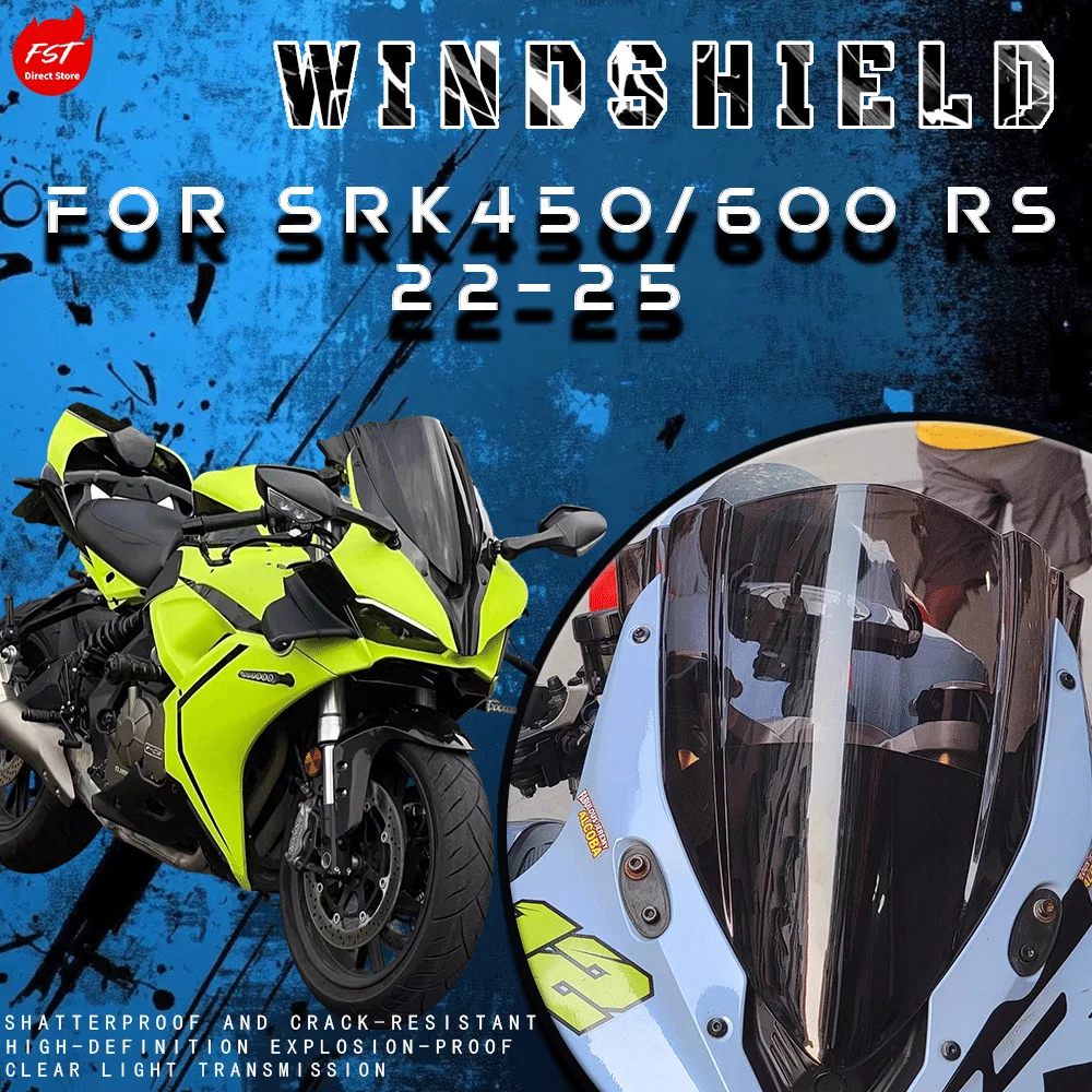 

Гоночное переднее ветровое стекло для QJMOTOR SRK 600 / SRK 450 2022-2024 и 2025 AMT, крепление на болтах, модифицированные детали