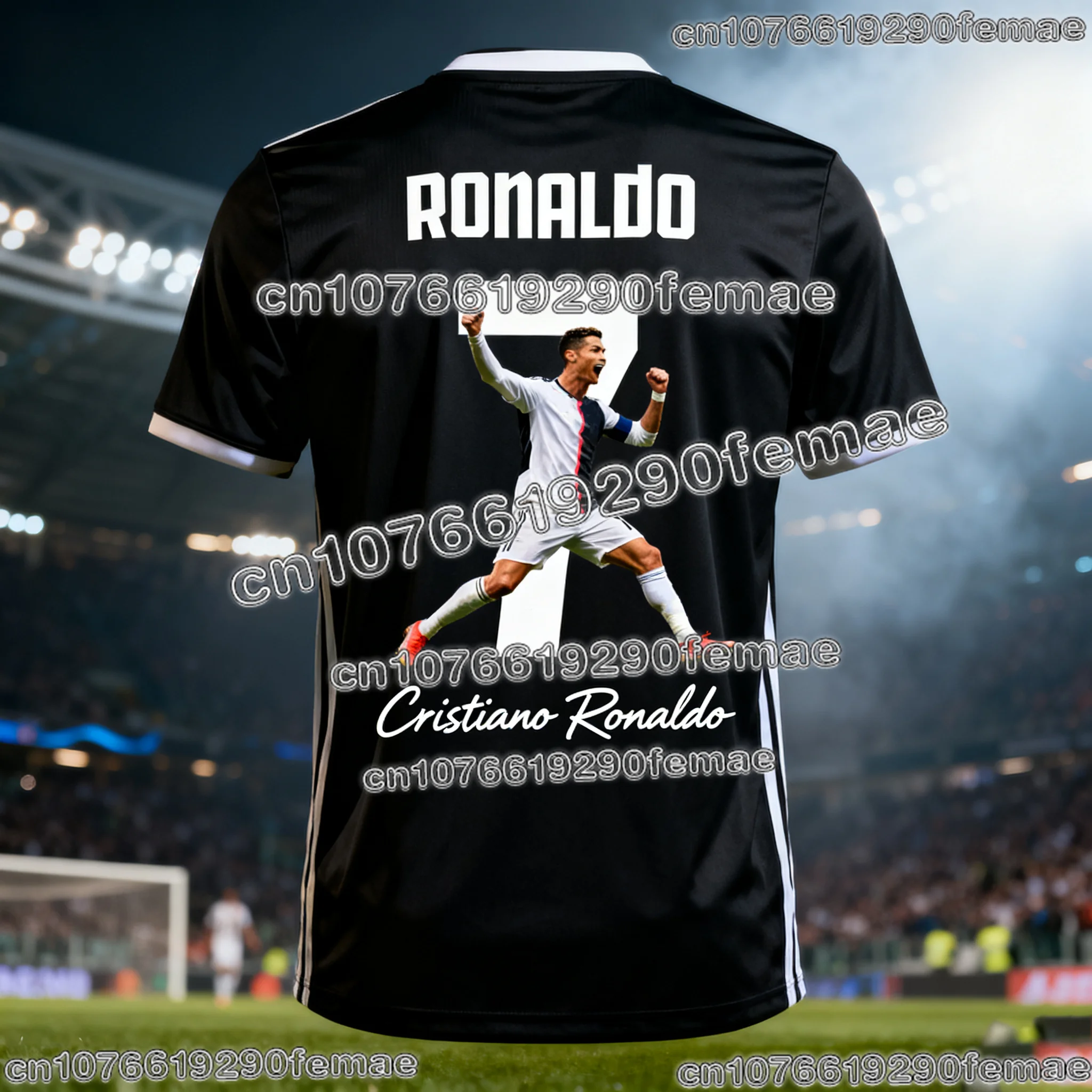 جديد رونالدو # 7 تي شيرت كرة قدم مطبوع ثلاثي الأبعاد للأولاد والبنات والرجال والنساء لتدريب كرة القدم ملابس رياضية كاجوال قابلة للتنفس بأكمام قصيرة