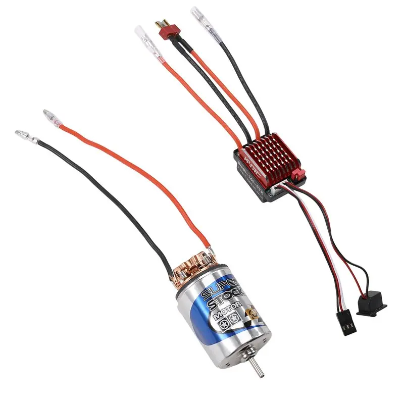 WOWFU-High Voltage ESC T Plug Set 550 23T Waterproof Brushed Motor 320A For 1/10 RC Crawler SCX10 D90 Traxxas Axial Tamiya