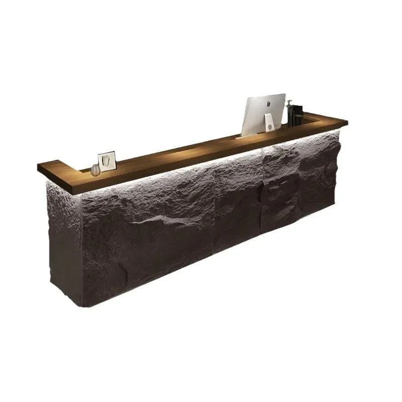 Personalized bar counter, antique stone leather front desk, homestay reception desk corner, grand and retro cash register art co