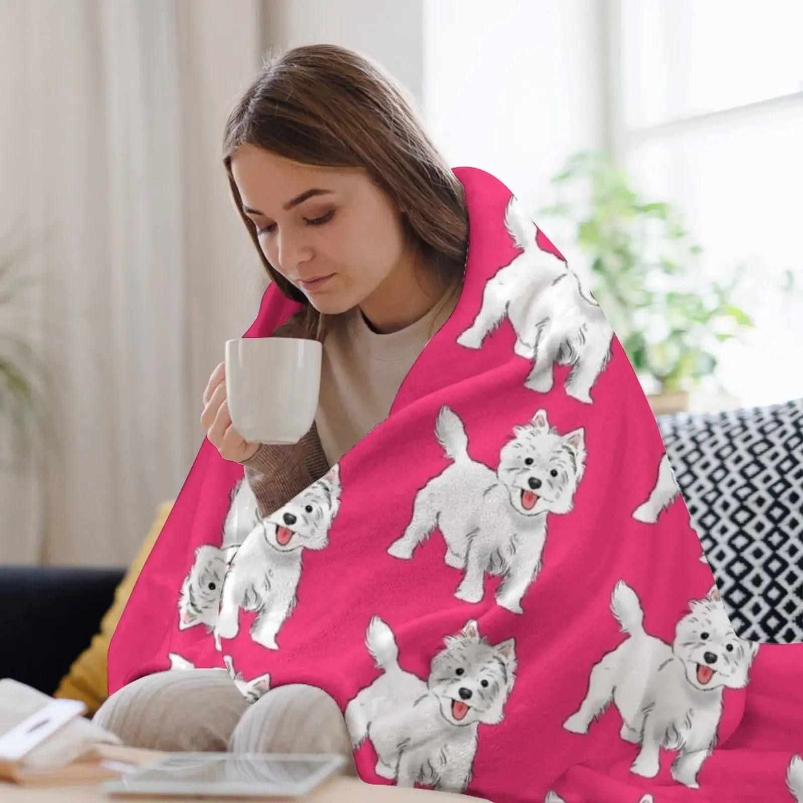 Westie, West Highland White Terrier رمي بطانية فاخرة مصمم شتوي أسرة بطانيات للطفل بطانيات جميلة #3