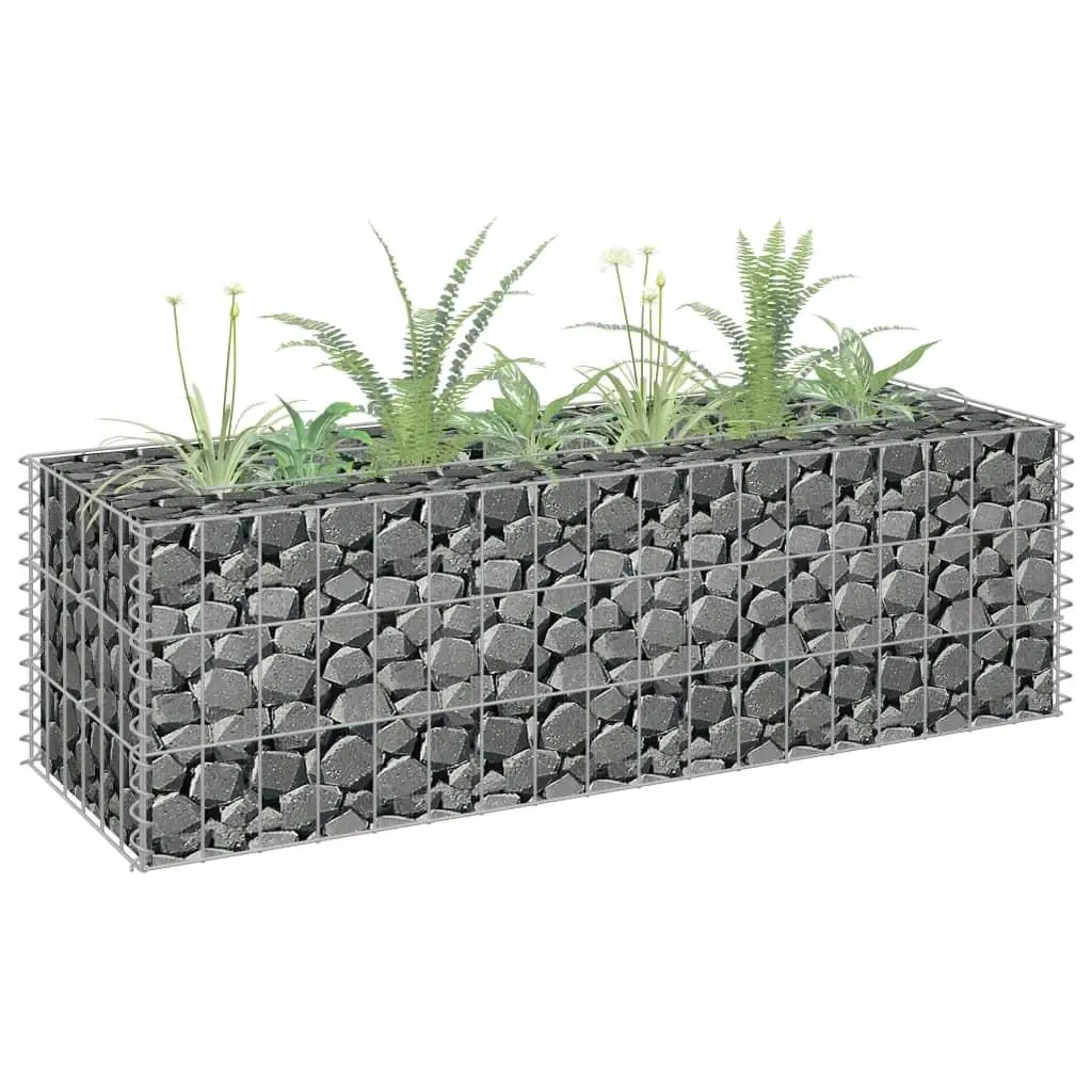 Galvanized Steel Gabion Raised Garden Bed 90x30x30 cm for Durable Outdoor Planting