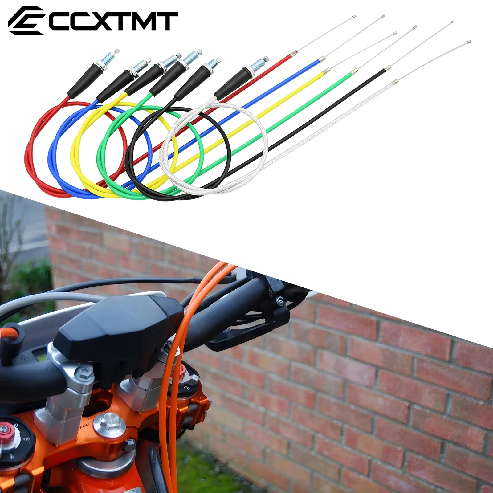 Motorcycle Dirt Bike Accelerator 990mm 1090mm Straight Connection Throttle Cable For Yamaha Honda Kawasaki KTM Suzuki Universal