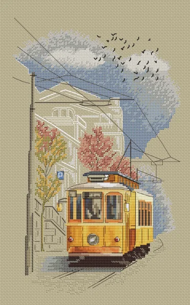 Tram 30-43 embroidery kits, cross stitch kits,cotton frabric DIY homefun embroidery Shop1