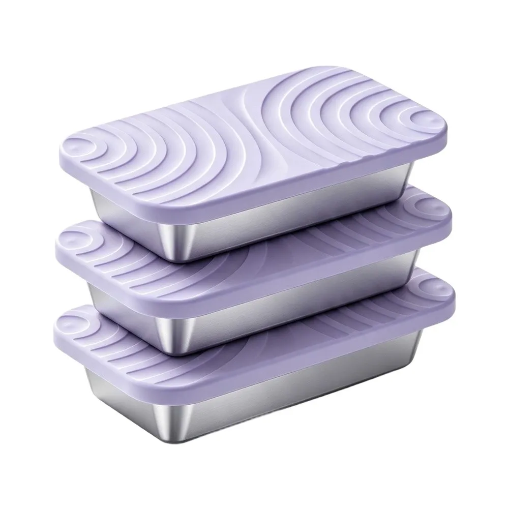 Lunch Box Set 3PCS 800ml 304 Stainless Steel Food Storage Containers for Weekly Meal Prep Travel and Outdoor Dining