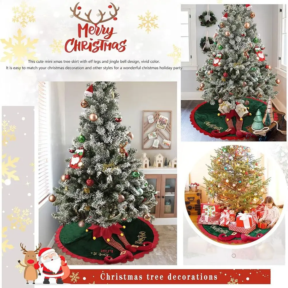 Add Festive Atmosphere Christmas Tree Skirt Comfortable Touch Foldable Under Tree Mat Wear-resistant Reusable