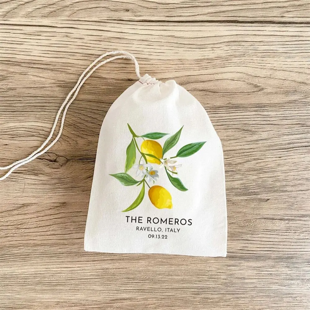 25PCS Italy Wedding Favor Bag - Wedding Guest Favor Bags - Italian Wedding - Destination Wedding - Citrus Favor Bag - Lemon Gift