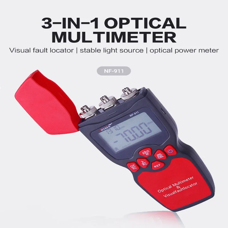 Noyafa-光繊維テスターおよびマルチメーター、電力計、赤色光ペンソース、視覚障害検出ケーブルロケーター、-50〜26dbm、NF-911、3in 1