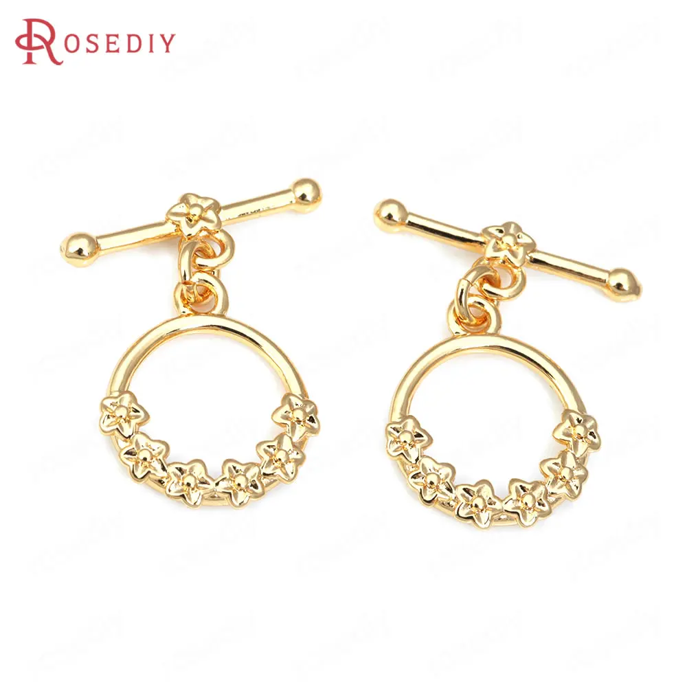 

18K Gold Color Brass Geometry O Toggle Clasps Bracelet Connect Clasps Jewelry Making High Quality Diy Findings Accessories