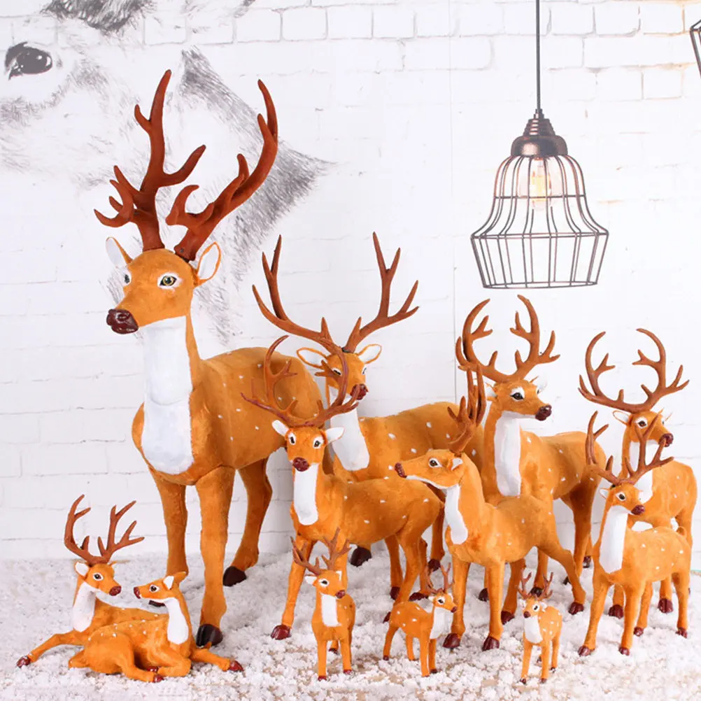 

3Pcs Christmas Simulate Elk Orange Desktop Adornment Set Creative Xmas Ornamental Decoration Festive Home Supplies