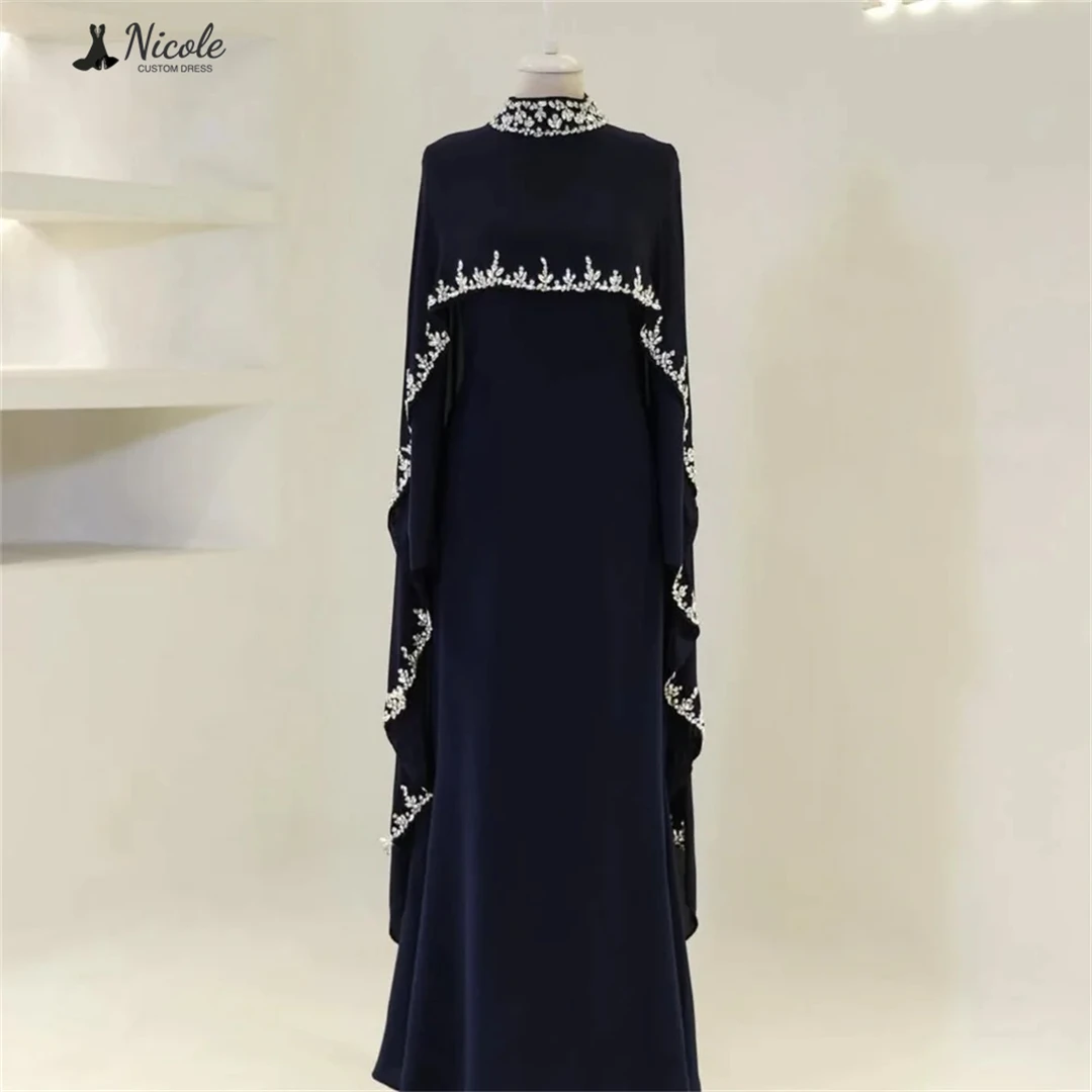 نيكول فساتين لحضور الحفلات الموسيقية 2025 فستان حفلة أنيق نسائي فاخر بياقة دائرية فستان حفلة خط حفل مطرز بالخرز مصنوع حسب الطلب #4