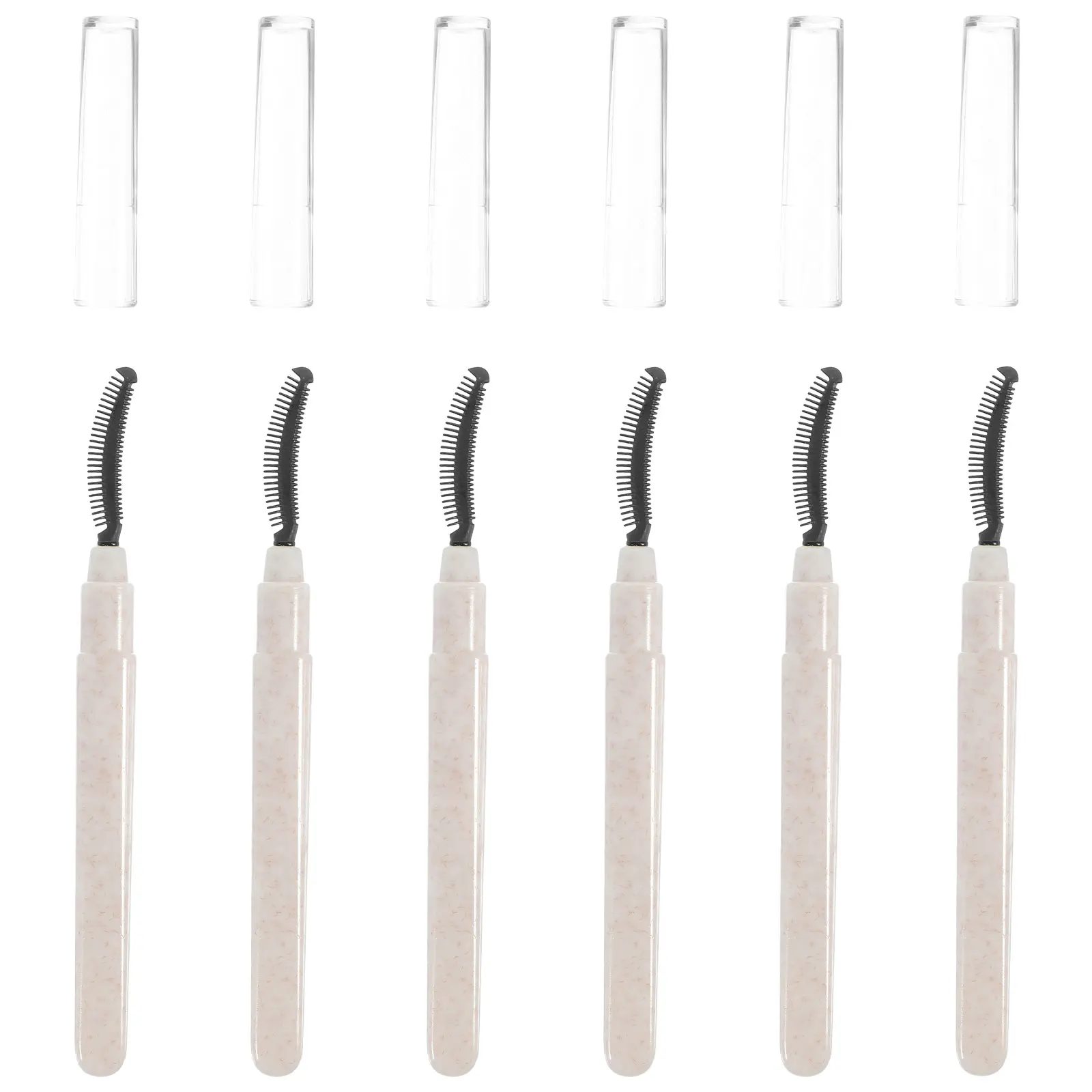 6 個のまつげブラシマイクロラッシュシリコーンマスカラワンド再利用可能なまつげセパレーター軽量コンパクトメイクアップツール眉毛用
