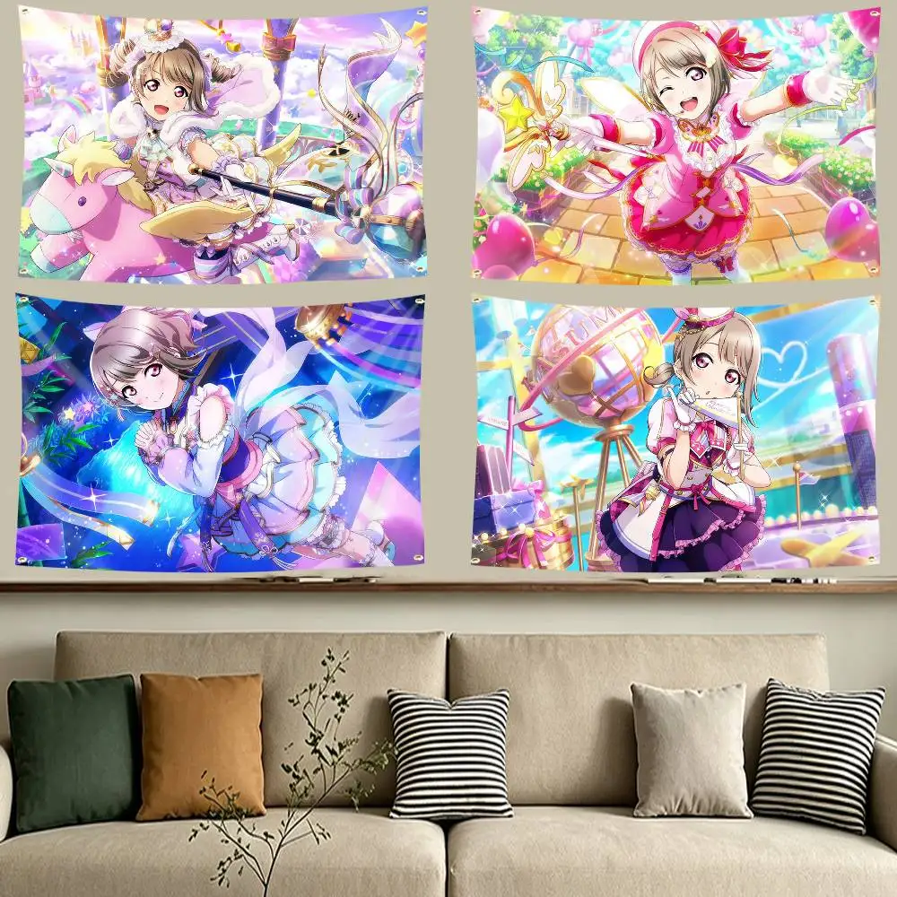 Love-LIVE k-Kasumi N-nakasu  Flag Tapestry Banner for Bedroom Living Room Outdoor Camping Custom Supported