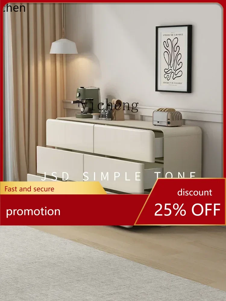 

YFY Light Luxury High-Grade Sofa Side Chest of Drawers Ultra-Thin Extremely Narrow Pure Solid Wood Red