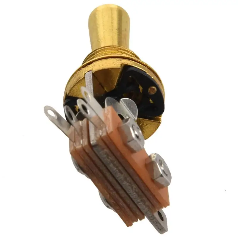 Gold Electric Guitar 3 Way Toggle Switch Pickup Selector Switch with Brass Tip Knob