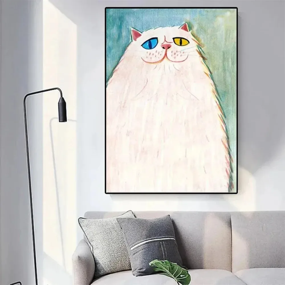 Modern Various Cute Cats Mandarin Duck Eye Canvas Painting Picture and Poster Wall Art Decor for Living Kid Room Home Decoration