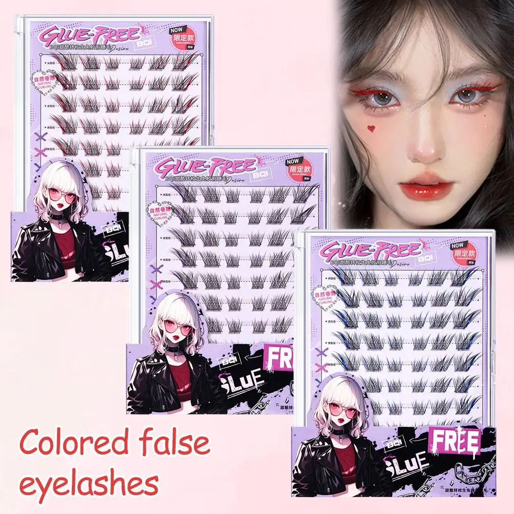 接着剤不要のつけまつげ自己粘着カラフルな大きなスタイル甘いまつげコスプレメイクアップ音楽キャパシティフェスティバルクールコ N0Y2