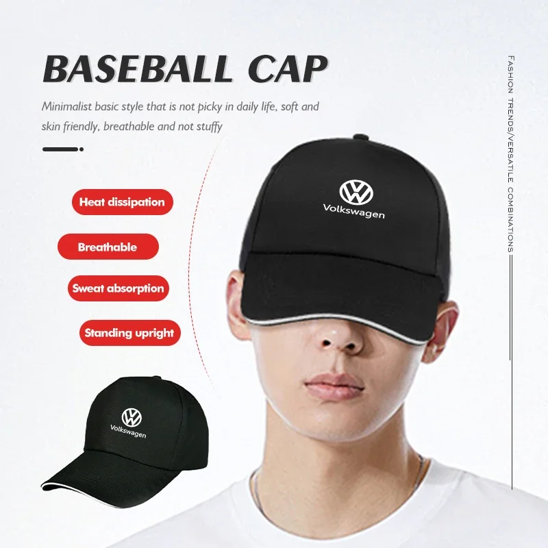 Fashion Car Baseball Cap Man Racing Logo Motorcycle Sport Hat For Volkswagen Polo Jetta Sagitar Magotan Passat B6 B7 CC Tiguan