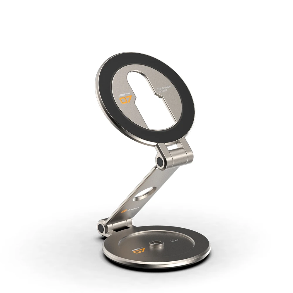 Suporte magnético universal para telefone Fotorgear com montagem em sapata fria e suporte dobrável para telefone com furo rosqueado de 1/4 "-20 para smartphone ﻿