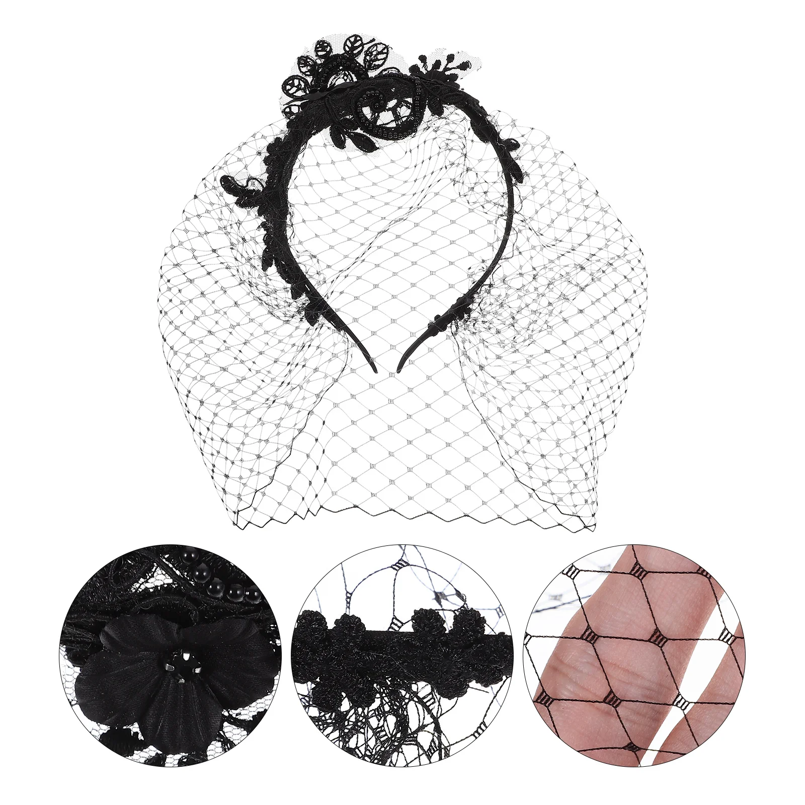 

Изысканный свадебный ободок с фатой для невесты, винтажный сетчатый фасинатор для женщин, аксессуар для волос для коктейльных и чайных вечеринок