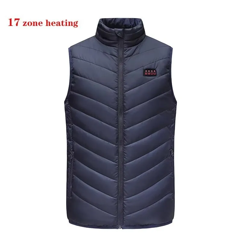 17 Areas Usb Heating Vest Winter Electric Heated Vest Men Women Electric Heating Thermal  Bodywarmer Clothes Inner Heat Vest